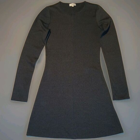 Aritzia Wilfred Free Knit Short Grey Dress Sz Small Womens Long Sleeves Classic - Picture 1 of 7